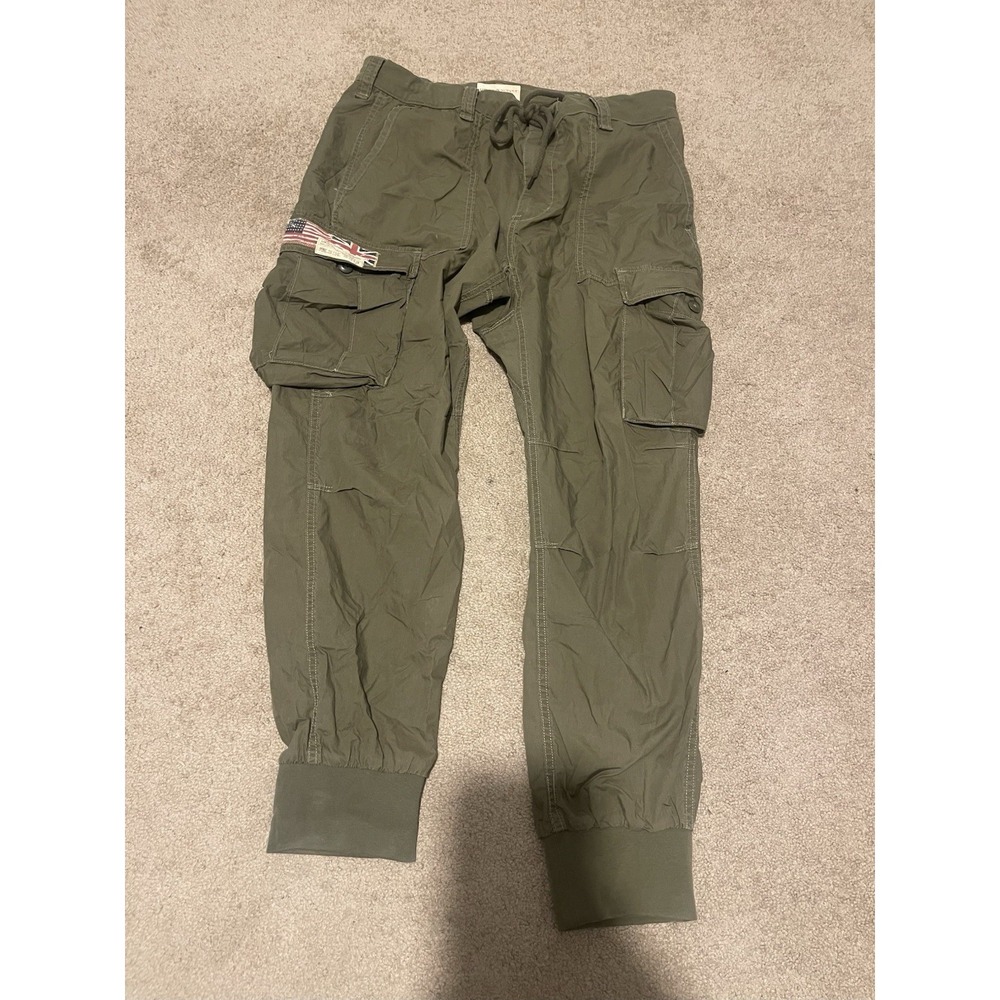 VTG Ralph Lauren Denim Supply Mens Cargo Insulation Pants Size 36 Green